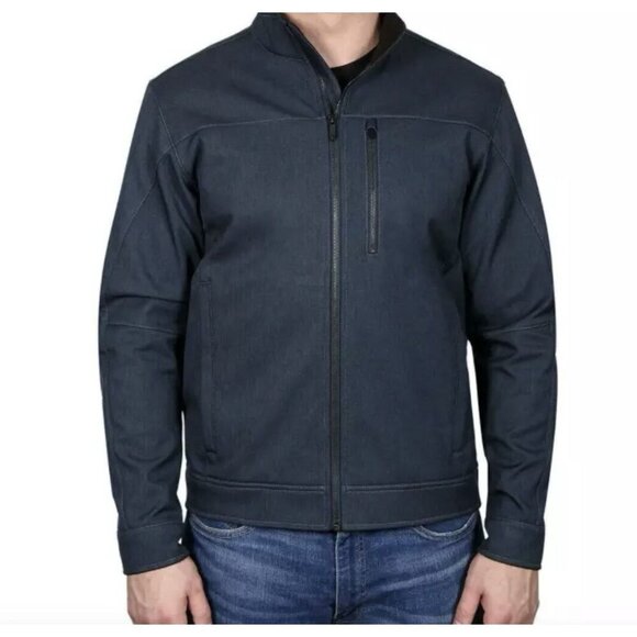 Kirkland Signature Men's Medium 3-Layer Water Resistance Jacket Dark Blue Zip Up - Picture 4 of 11